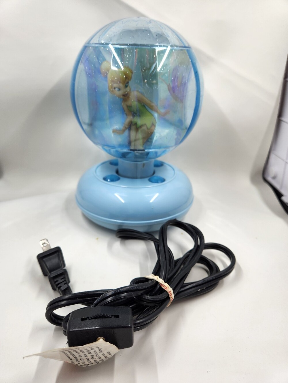 2006 Disney Revolving MOTION LAMP Tinker Bell Night Light Disco Ball 7”